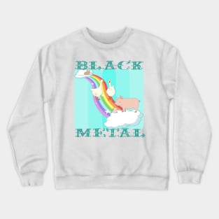 Farmyard Rainbow Black Metal Crewneck Sweatshirt